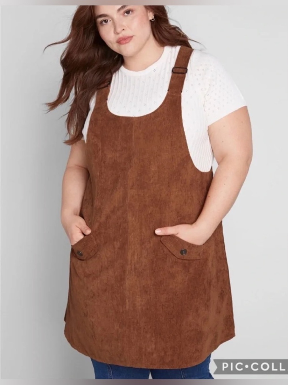 ModCloth Corduroy Overall Jumper Romper Dress